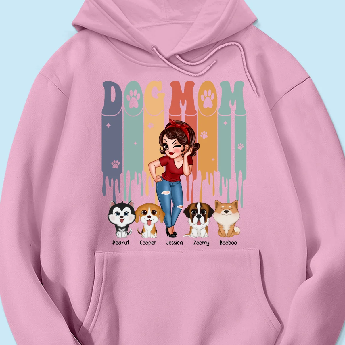 Dog Mom Retro Vintage Melting Personalized Shirt - Image 17