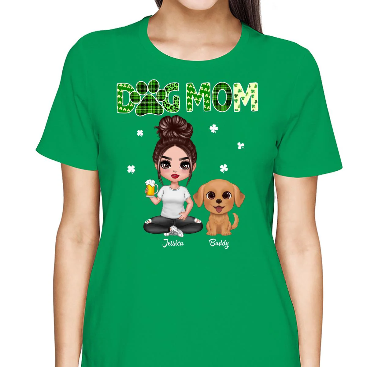 Dog Mom St. Patrick‘s Day Personalized Shirt - Image 2