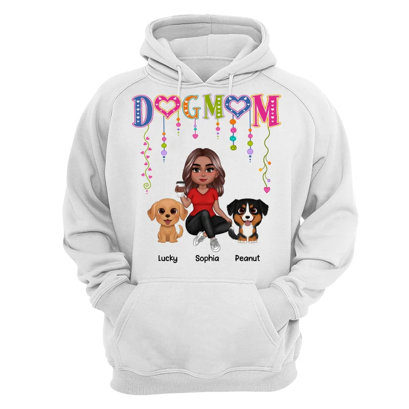 DOG MOM Strings Doll Woman And Watercolor Cute Dogs Personalized Shirt - Image 13