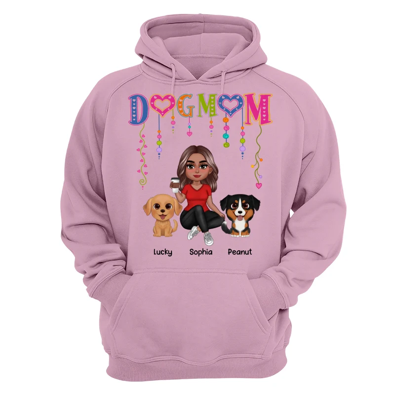 DOG MOM Strings Doll Woman And Watercolor Cute Dogs Personalized Shirt - Image 15