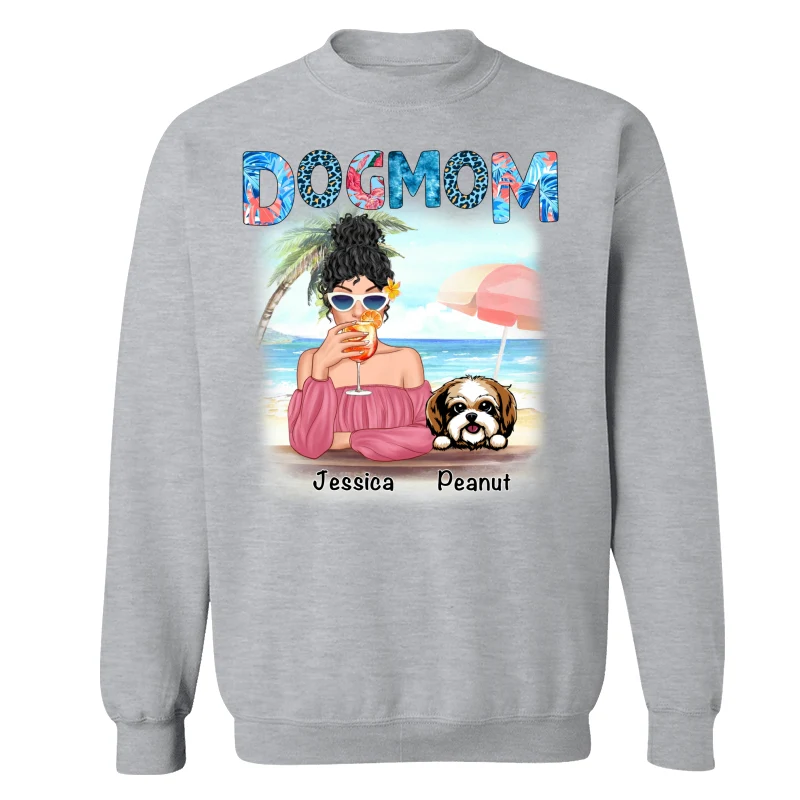 Dog Mom Summer Patterned Personalized Shirt - Image 17