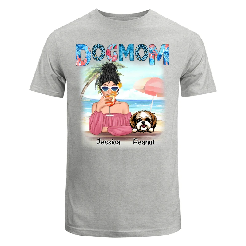 Dog Mom Summer Patterned Personalized Shirt - Image 2