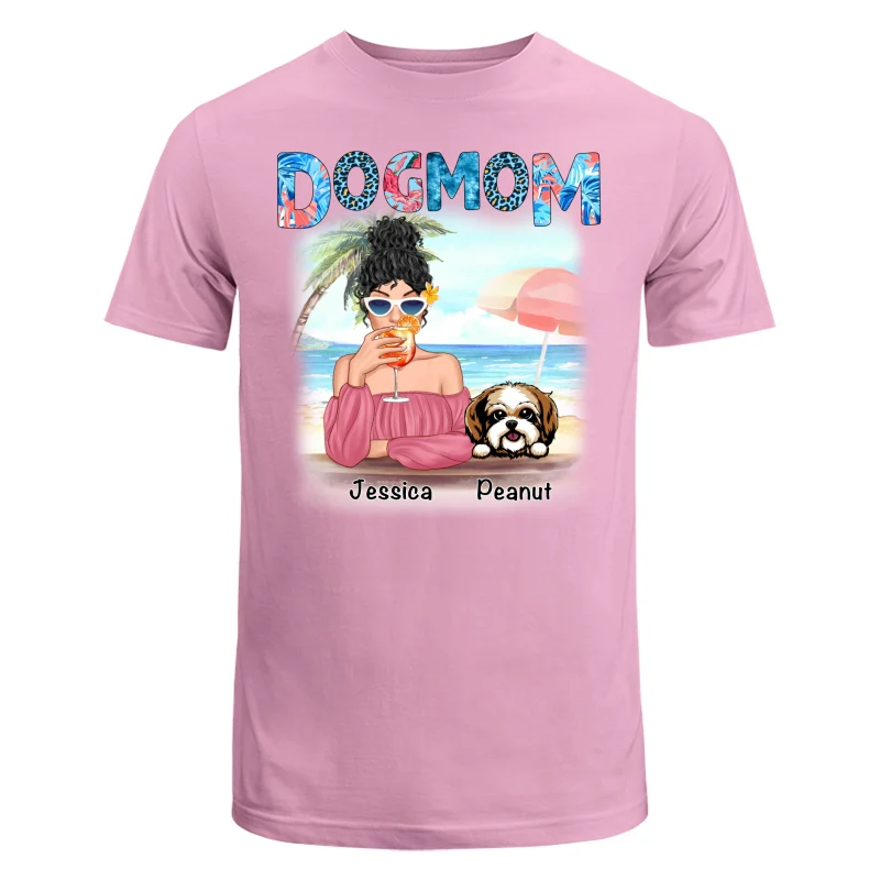 Dog Mom Summer Patterned Personalized Shirt - Image 3
