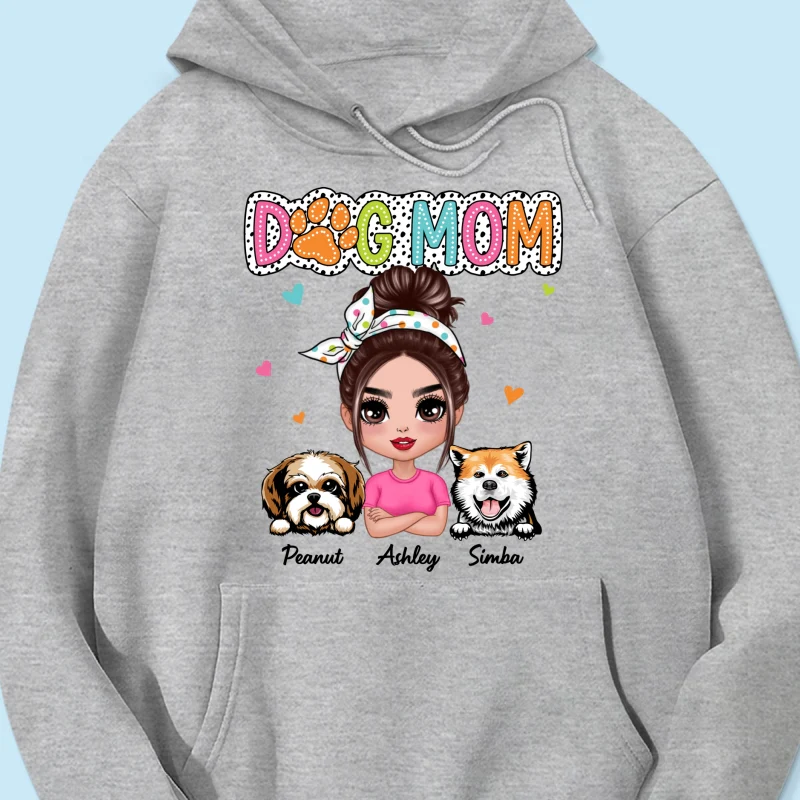 Dog Mom Summer Vibe Dots Sassy Woman & Peeking Dogs Personalized Shirt - Image 15