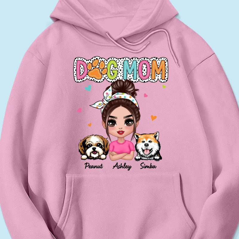 Dog Mom Summer Vibe Dots Sassy Woman & Peeking Dogs Personalized Shirt - Image 16