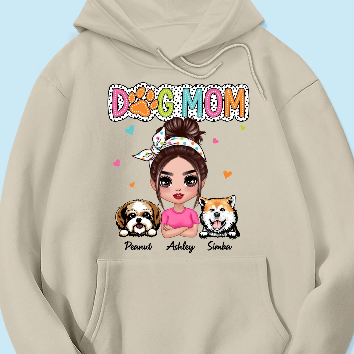 Dog Mom Summer Vibe Dots Sassy Woman & Peeking Dogs Personalized Shirt - Image 17