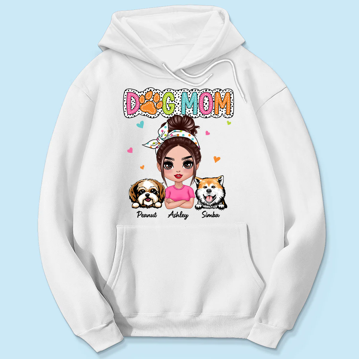 Dog Mom Summer Vibe Dots Sassy Woman & Peeking Dogs Personalized Shirt - Image 5