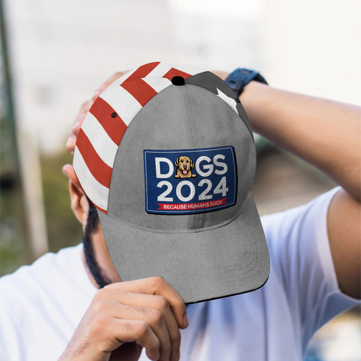 Dogs 2024 Because Humans Suck, Personalized Classic Cap - Image 7