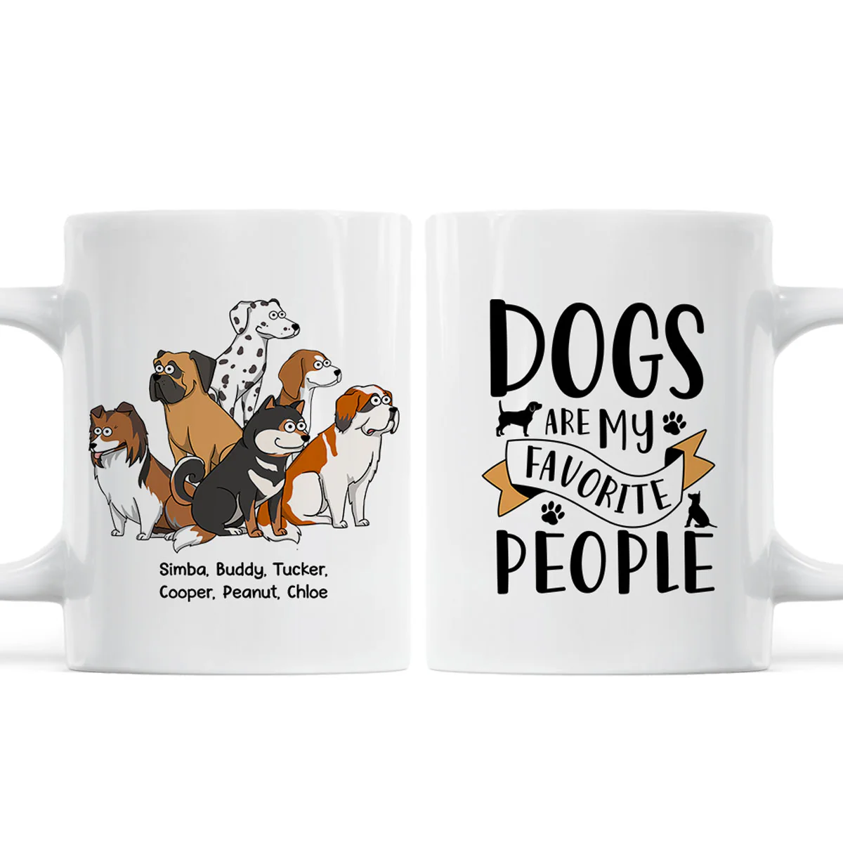 Dogs Are My Favorite People Funny Dogs Cartoon Personalized Mug