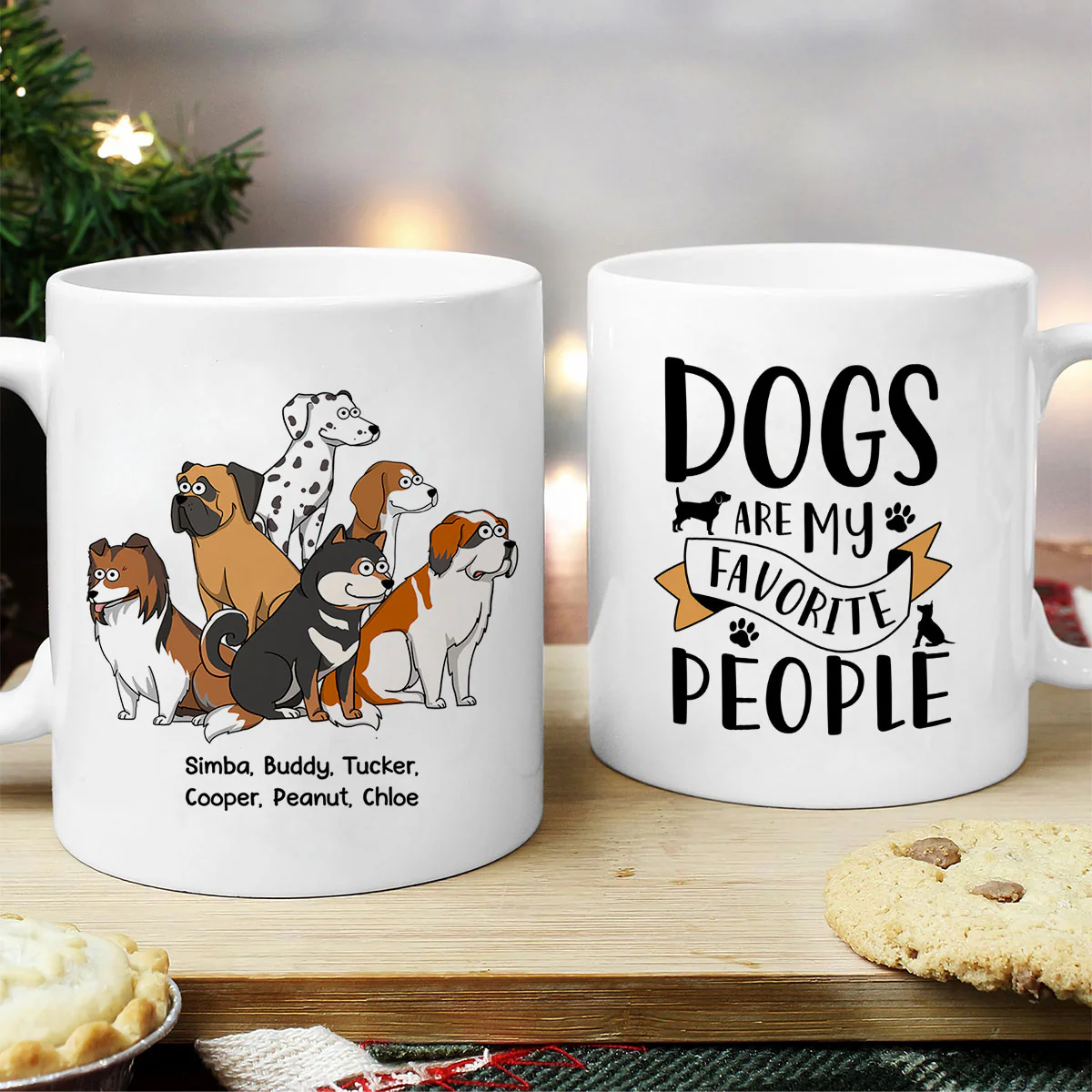 Dogs Are My Favorite People Funny Dogs Cartoon Personalized Mug - Image 2