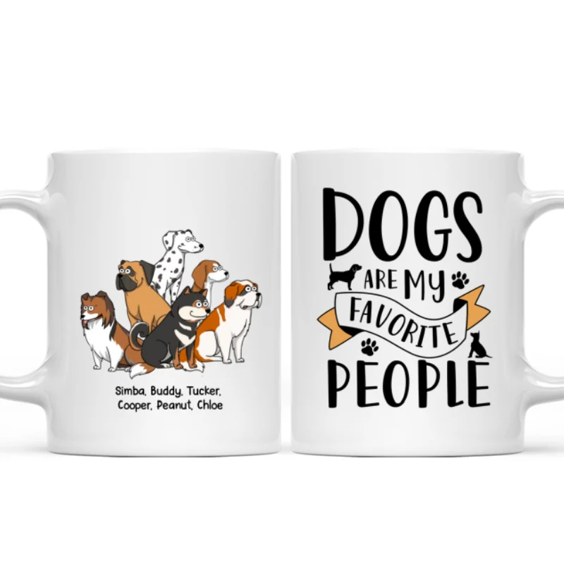 Dogs Are My Favorite People Funny Dogs Cartoon Personalized Mug - Image 4