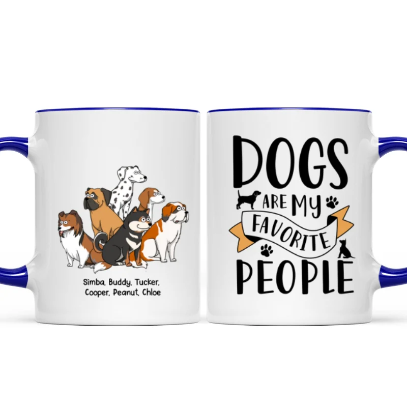 Dogs Are My Favorite People Funny Dogs Cartoon Personalized Mug - Image 6