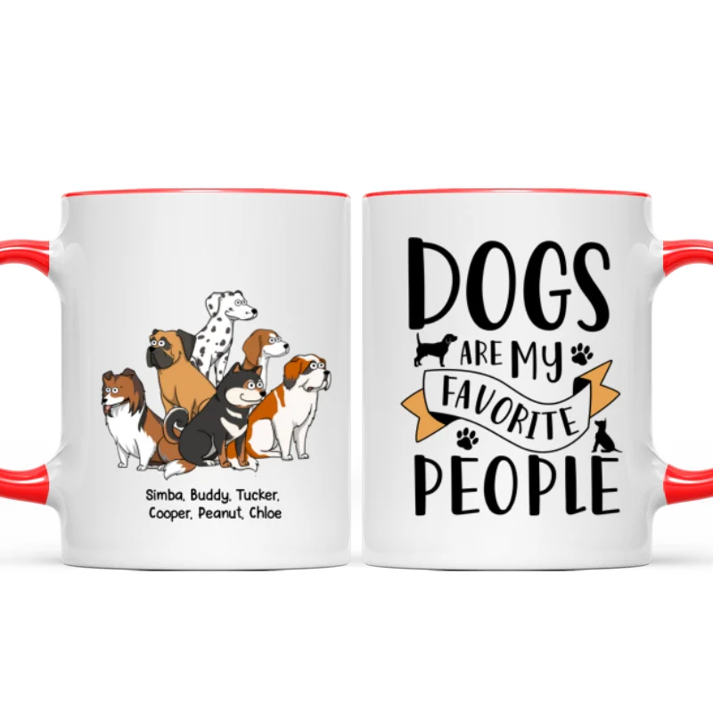 Dogs Are My Favorite People Funny Dogs Cartoon Personalized Mug - Image 7