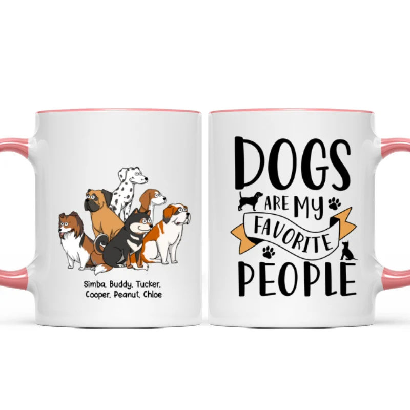 Dogs Are My Favorite People Funny Dogs Cartoon Personalized Mug - Image 9