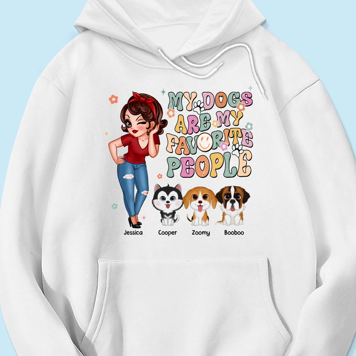 Dogs Are My Favorite People Vintage Style Personalized Shirt - Image 15