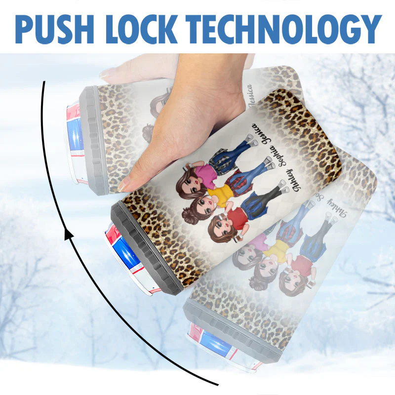 Doll Besties Leopard Another Year Of Bonding Personalized 4 In 1 Can Cooler - Image 6