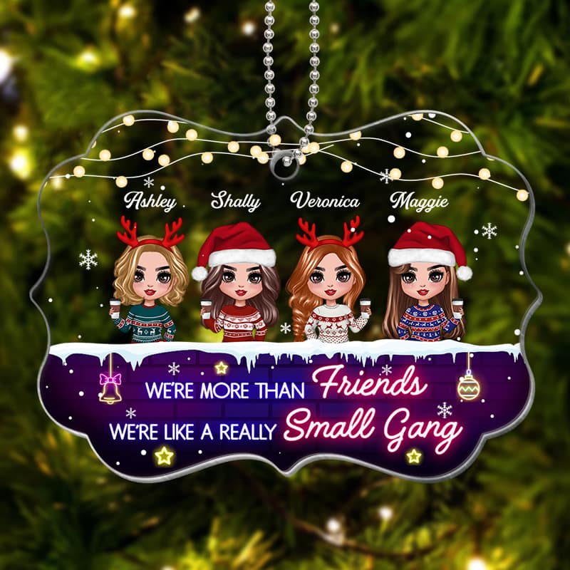 Doll Besties More Than Friends Like A Small Gang Personalized Acrylic Ornament - Image 2