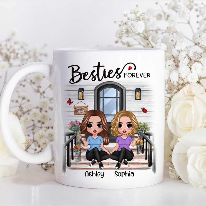 Doll Besties Sisters Front Porch Personalized Mug - Image 3