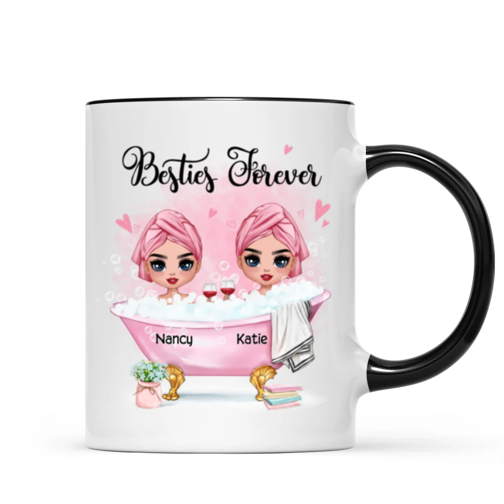 Doll Besties Sisters In The Bathtub Personalized Mug - Image 5