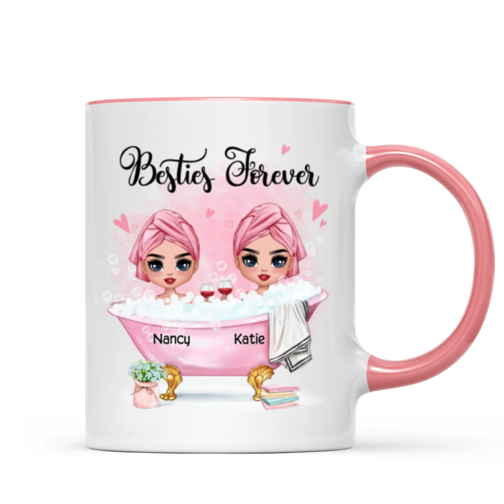 Doll Besties Sisters In The Bathtub Personalized Mug - Image 9