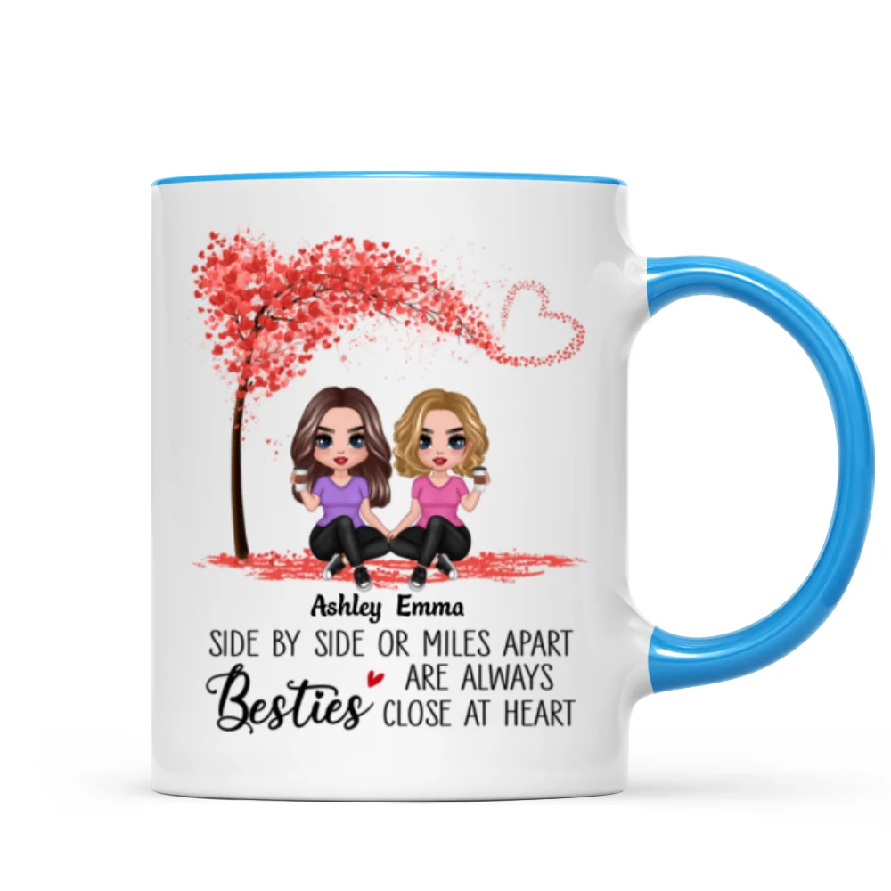 Doll Besties Sisters Sitting Miles Apart Close At Heart Personalized Mug - Image 8