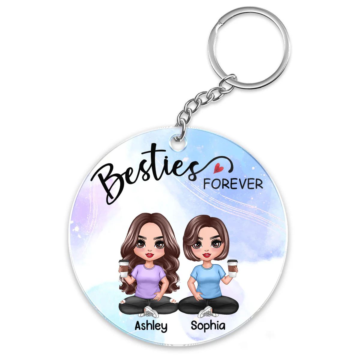 Doll Besties Sitting Besties Forever Personalized Acrylic Keychain