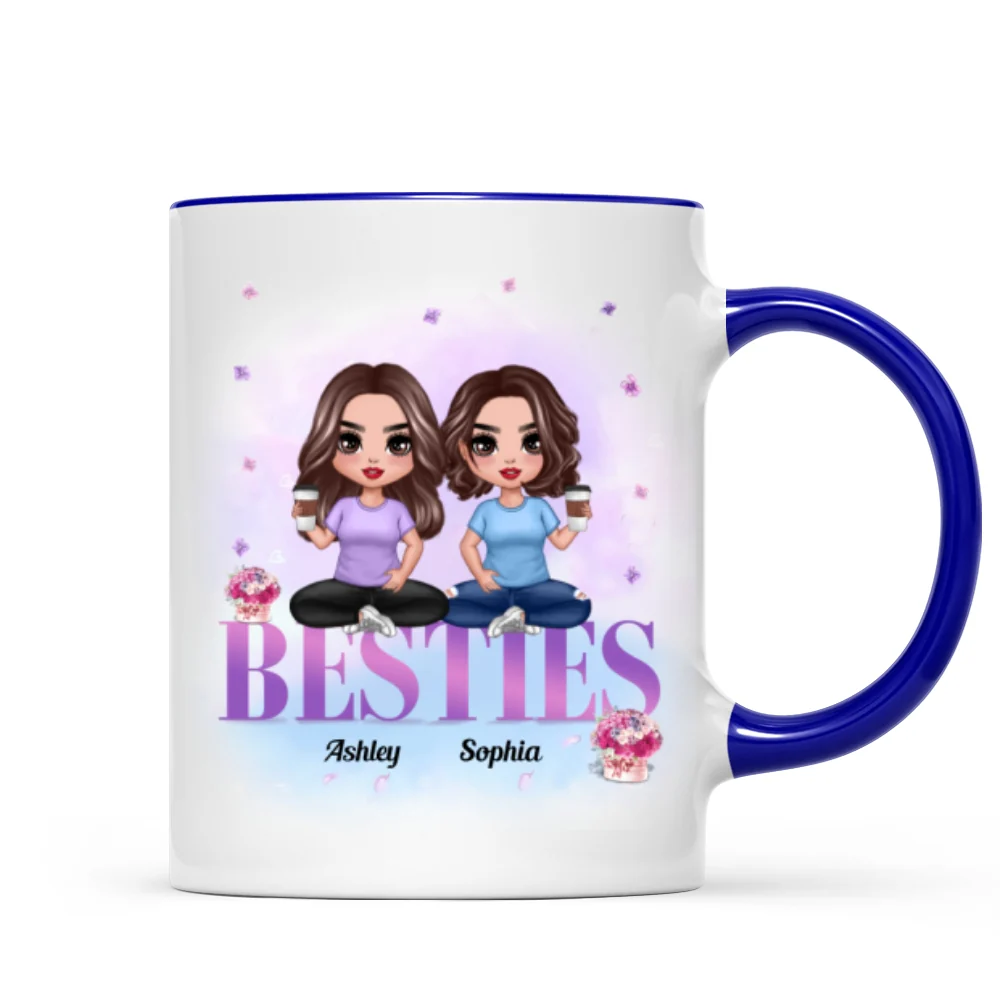 Doll Besties Sitting On Word Gift For Best Friends Personalized Mug - Image 5