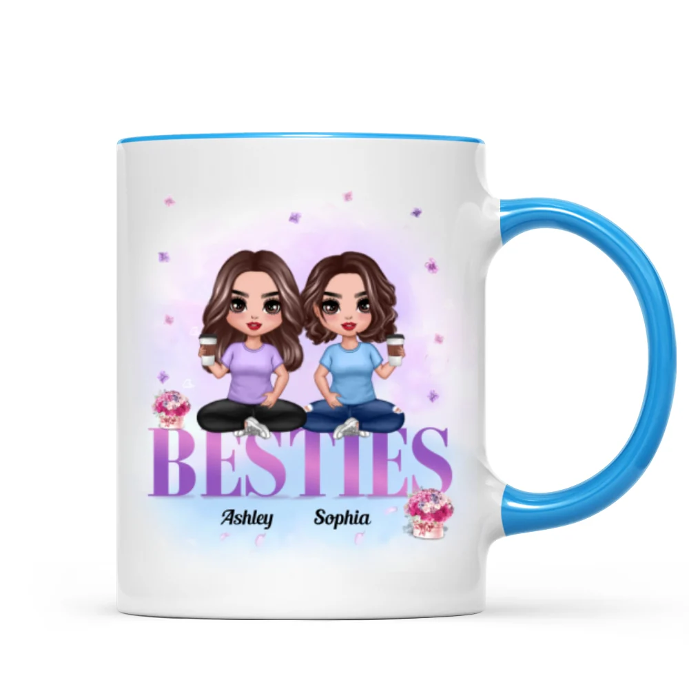 Doll Besties Sitting On Word Gift For Best Friends Personalized Mug - Image 7