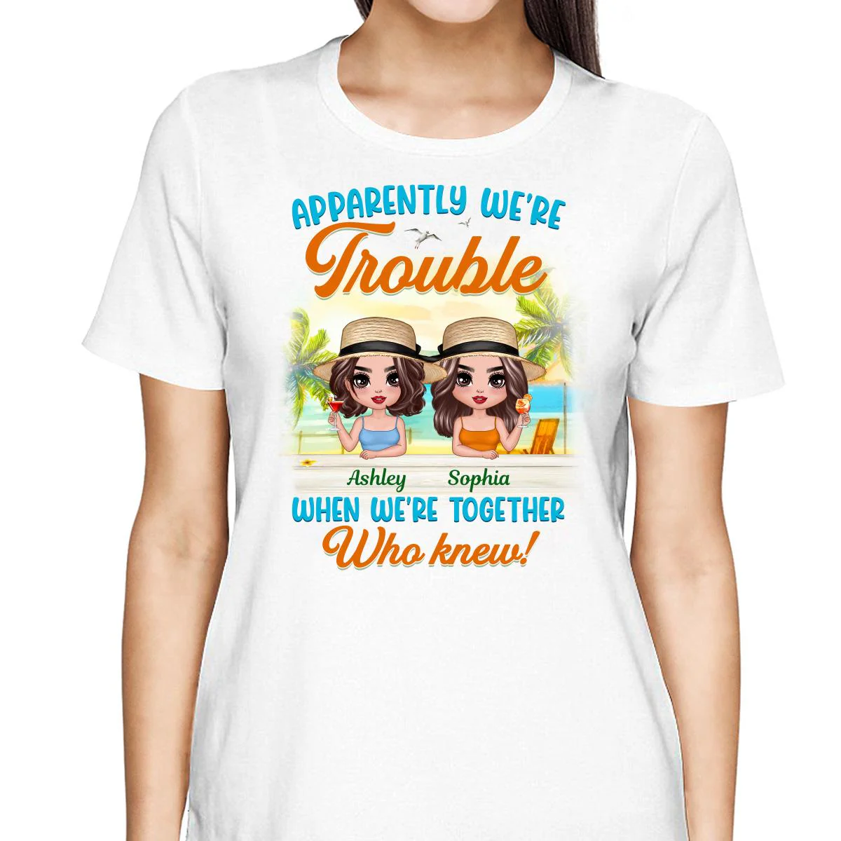 Doll Besties Trouble Together Summer Personalized Tank Top Shirt - Image 4