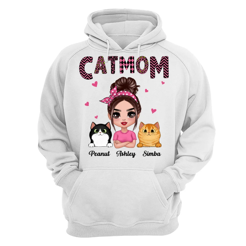 Doll Cat Mom Pink Pattern Gift For Cat Lovers Personalized Shirt - Image 13