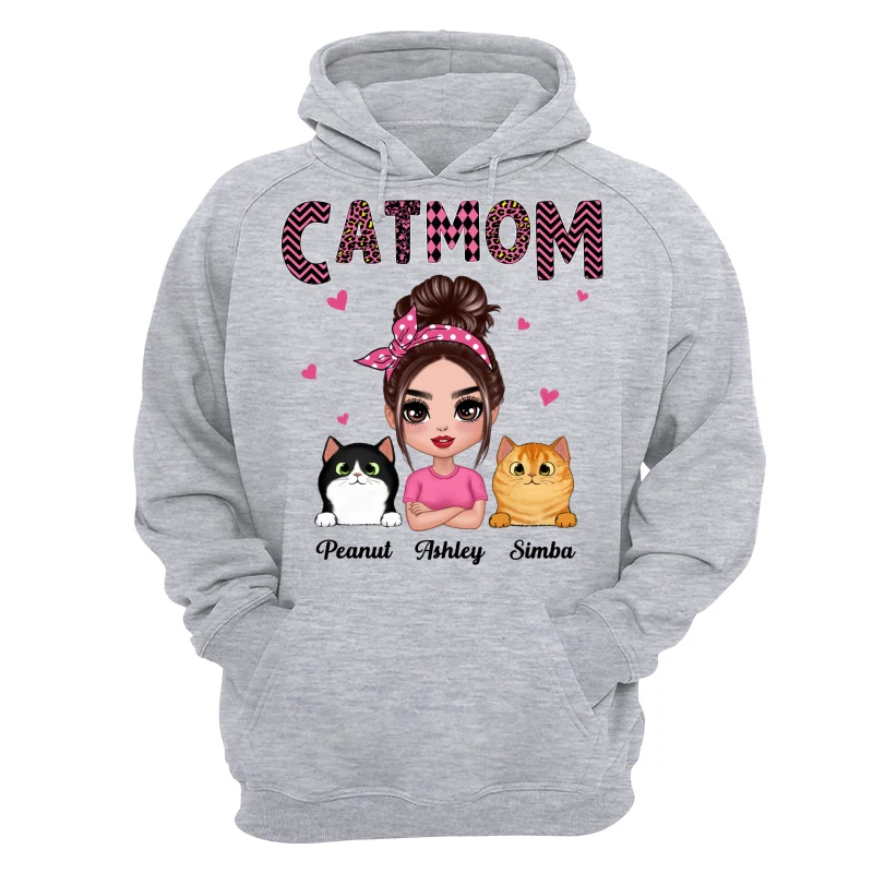 Doll Cat Mom Pink Pattern Gift For Cat Lovers Personalized Shirt - Image 14