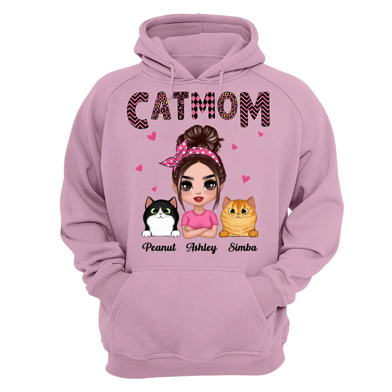 Doll Cat Mom Pink Pattern Gift For Cat Lovers Personalized Shirt - Image 15