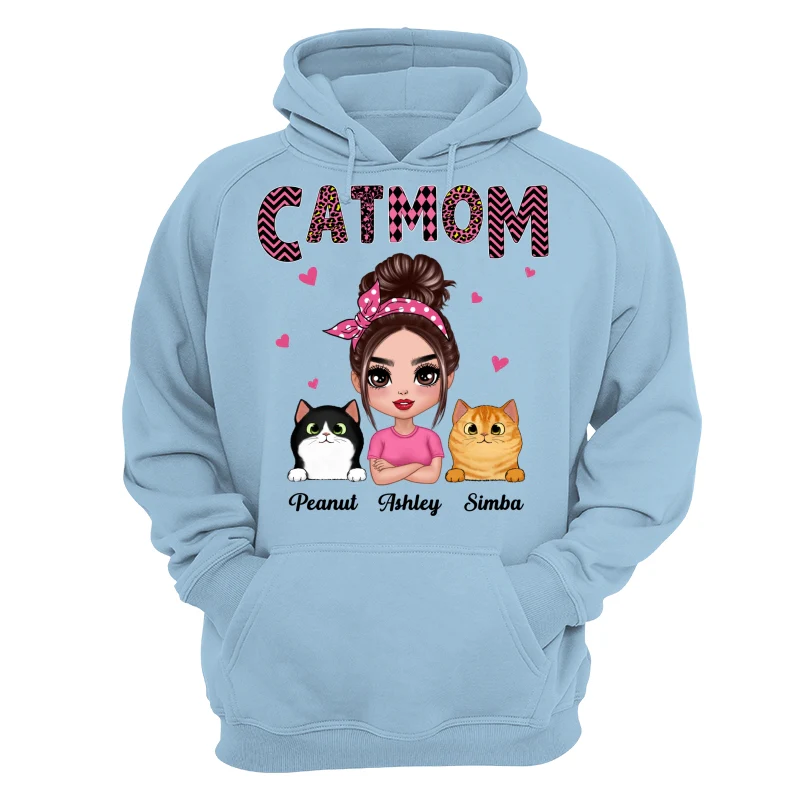 Doll Cat Mom Pink Pattern Gift For Cat Lovers Personalized Shirt - Image 16