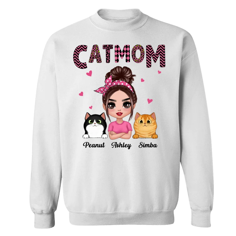 Doll Cat Mom Pink Pattern Gift For Cat Lovers Personalized Shirt - Image 17