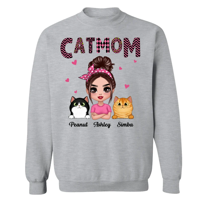 Doll Cat Mom Pink Pattern Gift For Cat Lovers Personalized Shirt - Image 18