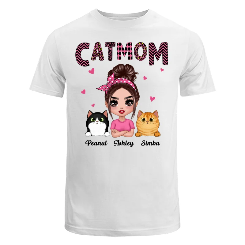 Doll Cat Mom Pink Pattern Gift For Cat Lovers Personalized Shirt - Image 5