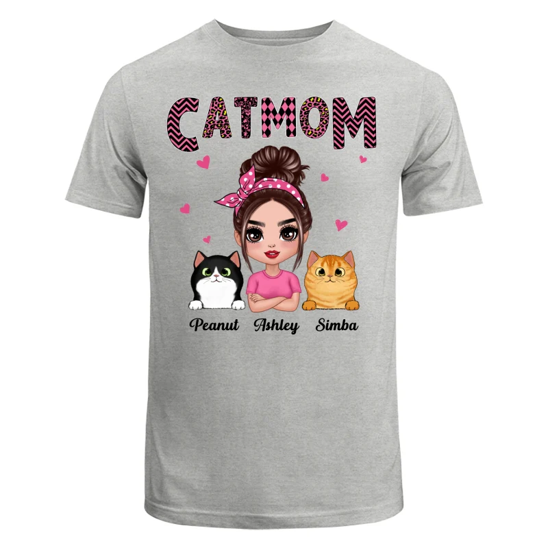 Doll Cat Mom Pink Pattern Gift For Cat Lovers Personalized Shirt - Image 6