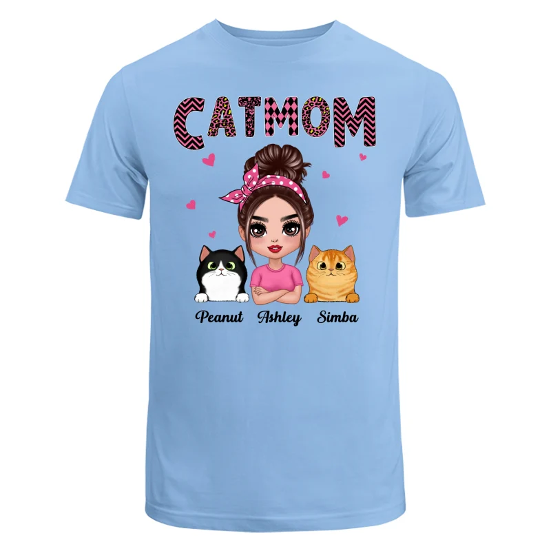 Doll Cat Mom Pink Pattern Gift For Cat Lovers Personalized Shirt - Image 8