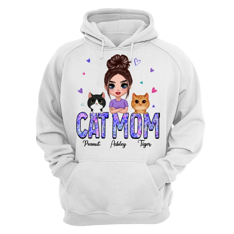 Doll Cat Mom Watercolor Cute Cats Gift For Cat Lovers Personalized Shirt - Image 13