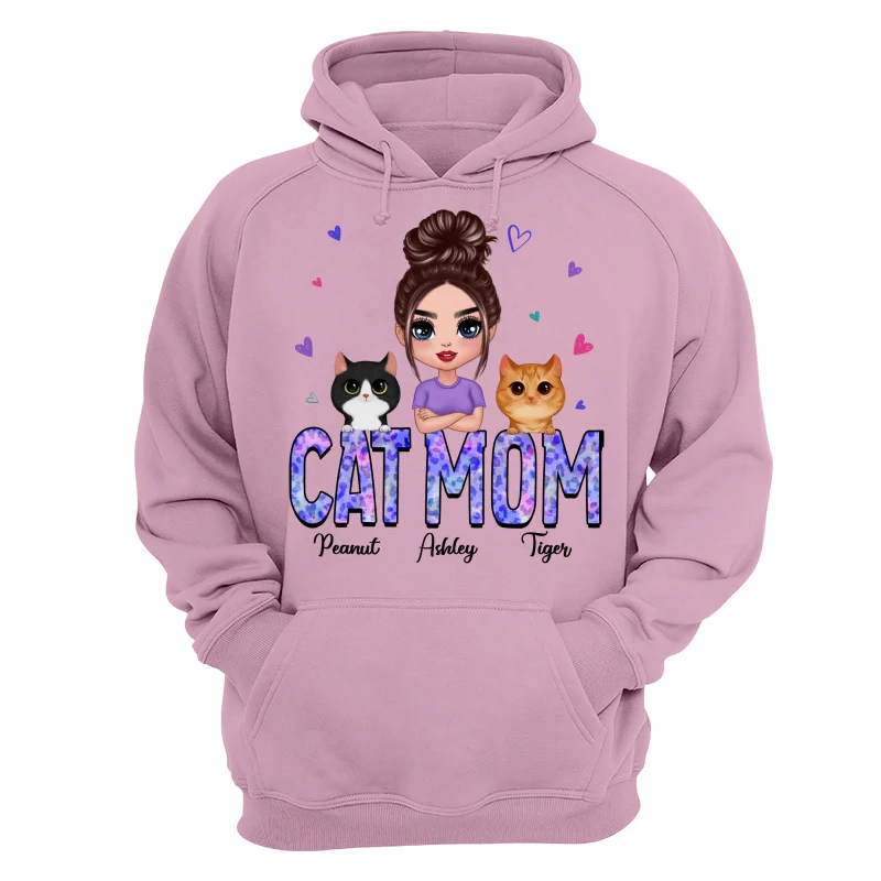 Doll Cat Mom Watercolor Cute Cats Gift For Cat Lovers Personalized Shirt - Image 15