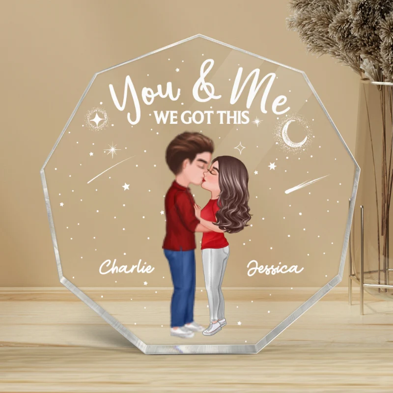 Doll Couple Kissing Personalized Nonagon Acrylic Plaque - Valentine‘s Day Gift - Anniversary Gift For Her - Gift For Him - Image 6