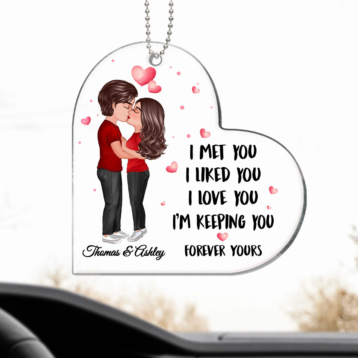 Doll Couple Kissing Together Since Personalized Acrylic Ornament - Anniversary Gift For Couple - Gift For Him, Gift For Her - Image 3