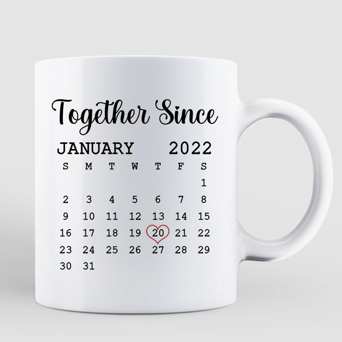 Doll Couple Sitting Anniversary Date Calendar Personalized Mug - Gift For Couple - Gift For Him - Gift For Her - Image 3