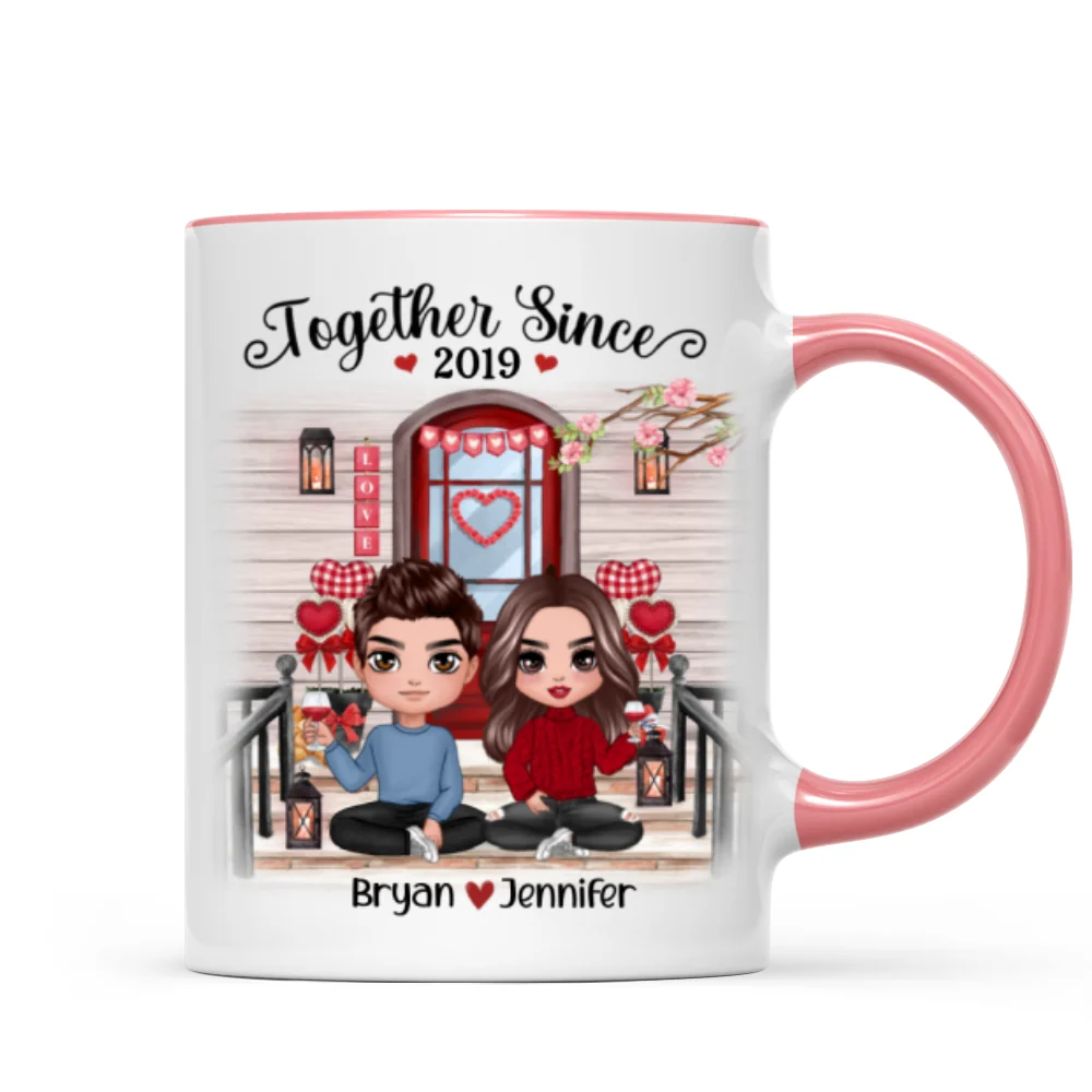Doll Couple Sitting Front Porch Personalized Mug - Image 9