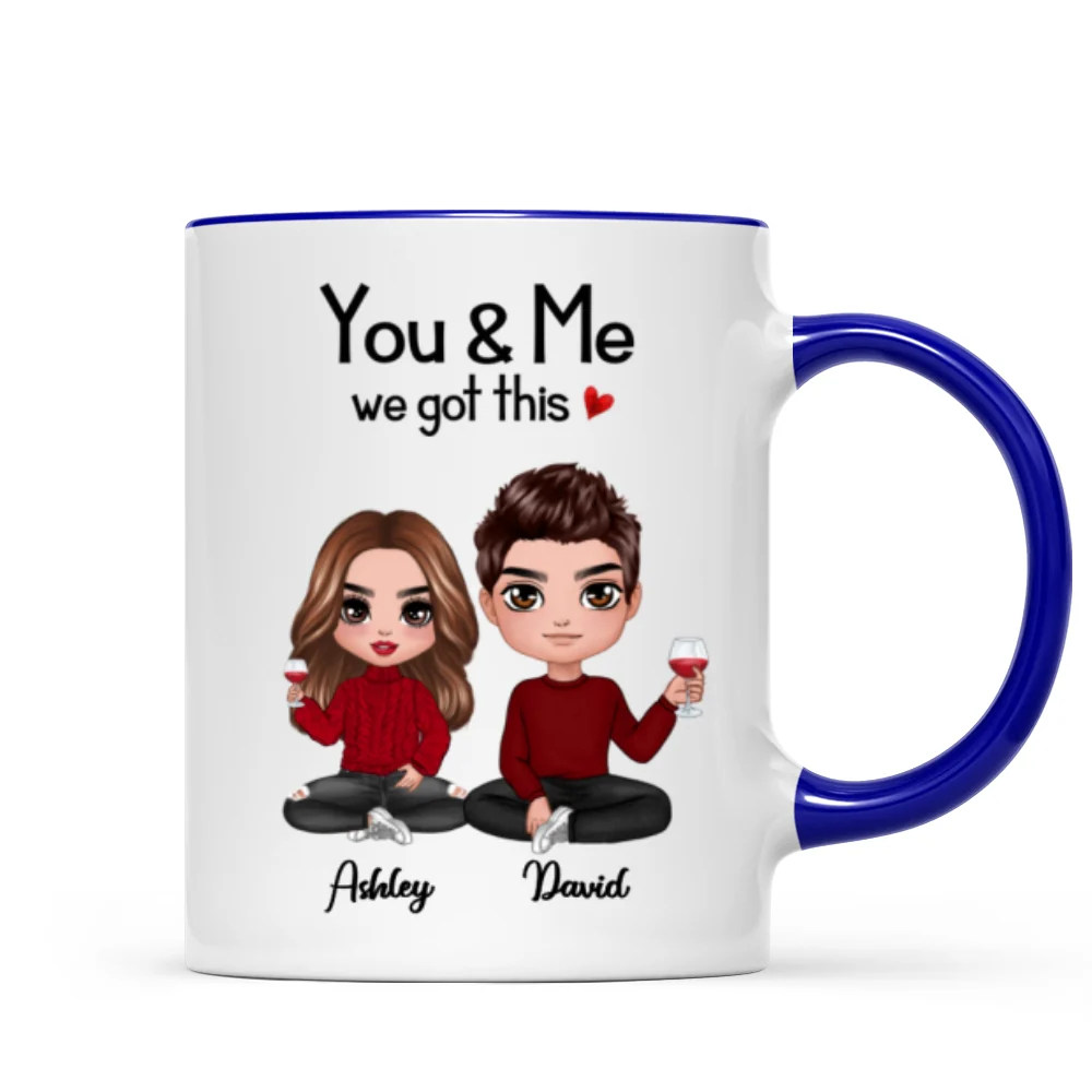 Doll Couple Sitting Gift For Him Gift For Her Personalized Mug - Image 6