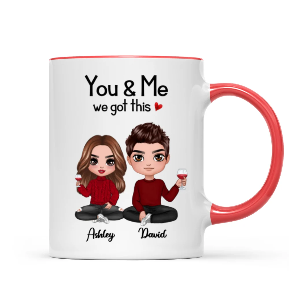 Doll Couple Sitting Gift For Him Gift For Her Personalized Mug - Image 7