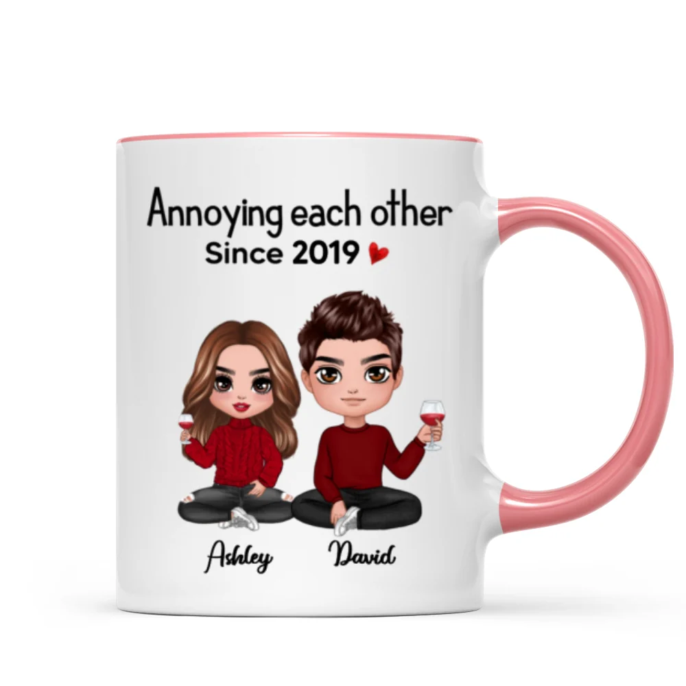 Doll Couple Sitting Gift For Him Gift For Her Personalized Mug - Image 9