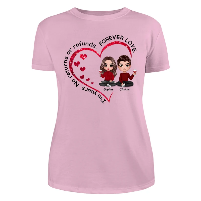 Doll Couple Sitting Inside Heart Valentine‘s Day Gift Personalized Shirt - Image 11