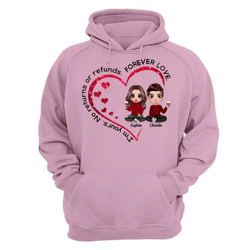 Doll Couple Sitting Inside Heart Valentine‘s Day Gift Personalized Shirt - Image 15