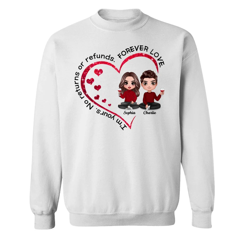 Doll Couple Sitting Inside Heart Valentine‘s Day Gift Personalized Shirt - Image 17